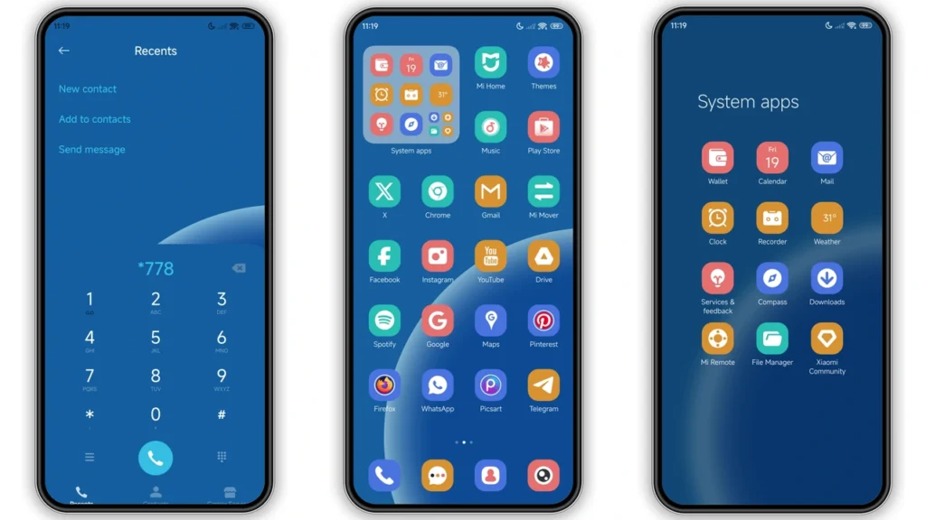 Azure Prelude HyperOS Theme Preview