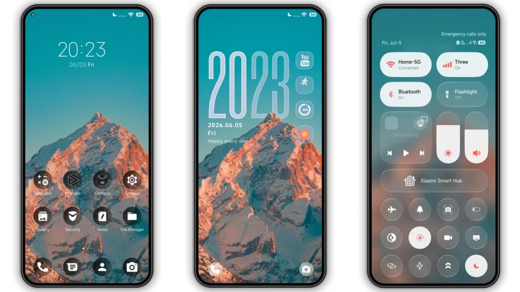 Black Glass V HyperOS Theme Preview