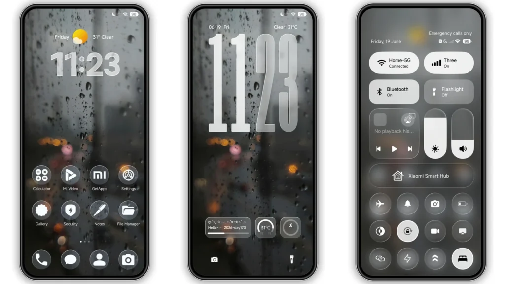 GlassyM HyperOS Theme Preview