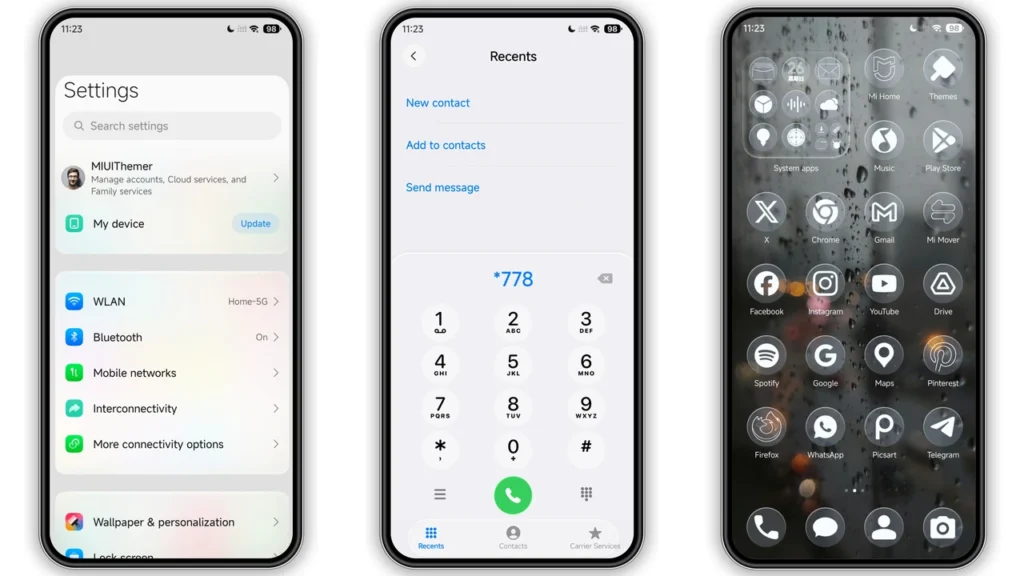 GlassyM HyperOS Theme Preview