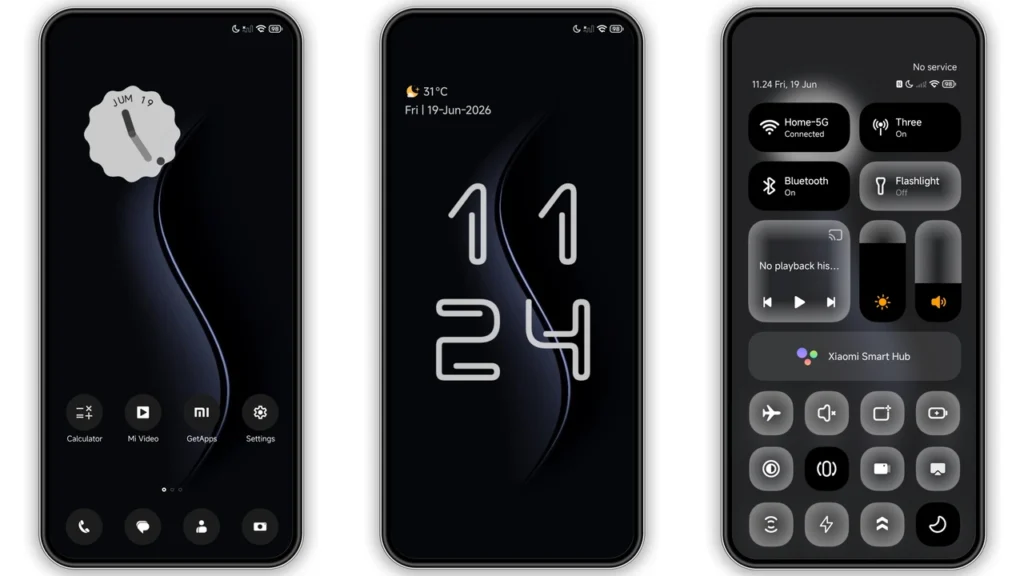 HyperBlack HyperOS Theme Preview