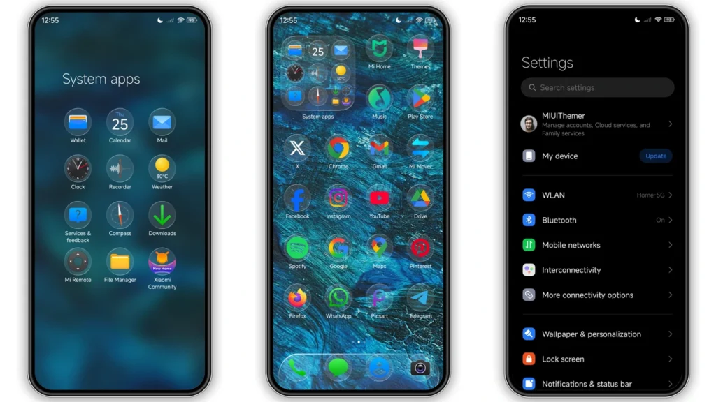 Moon Glass HyperOS Theme Preview