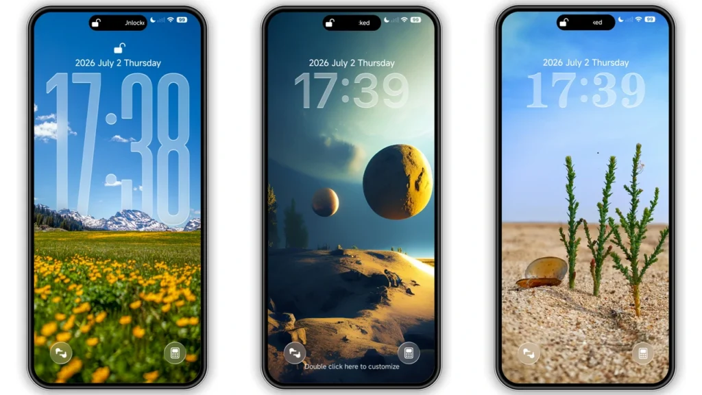 Blue color HyperOS Theme Preview