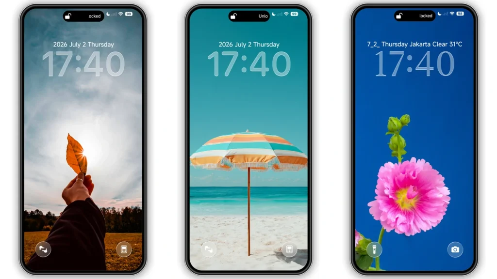 Blue color HyperOS Theme Preview