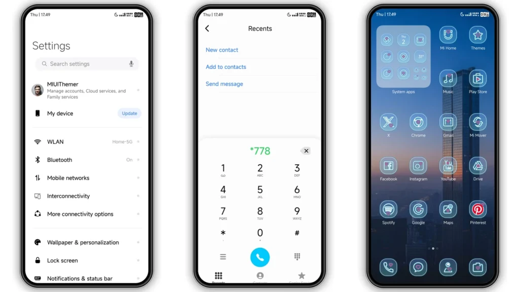HyperBlue HyperOS Theme Preview