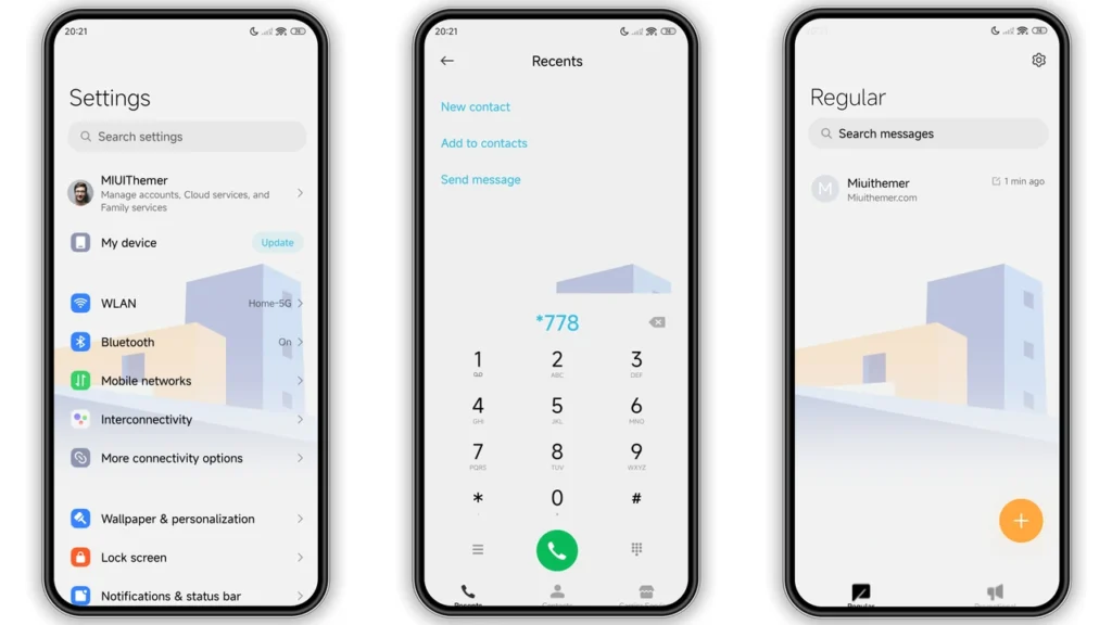 Orange Blue Corner HyperOS Theme Preview