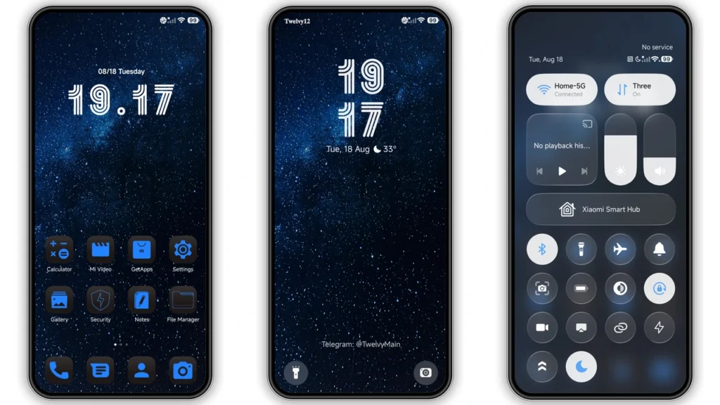 Blue Nocturne HyperOS Theme Preview