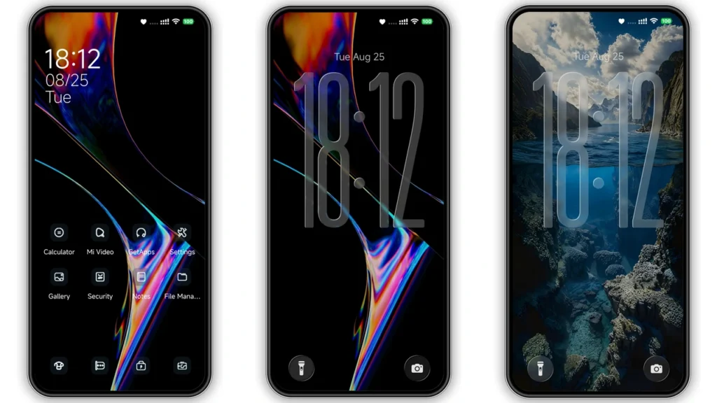 Liquid Crystal HyperOS Theme Preview