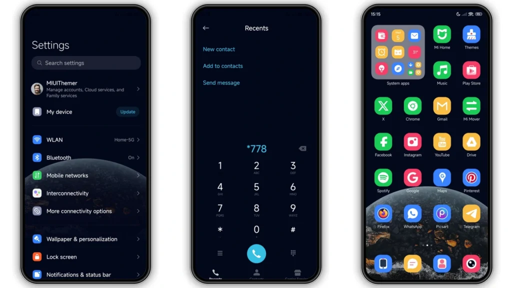 Planet Sail HyperOS Theme Preview