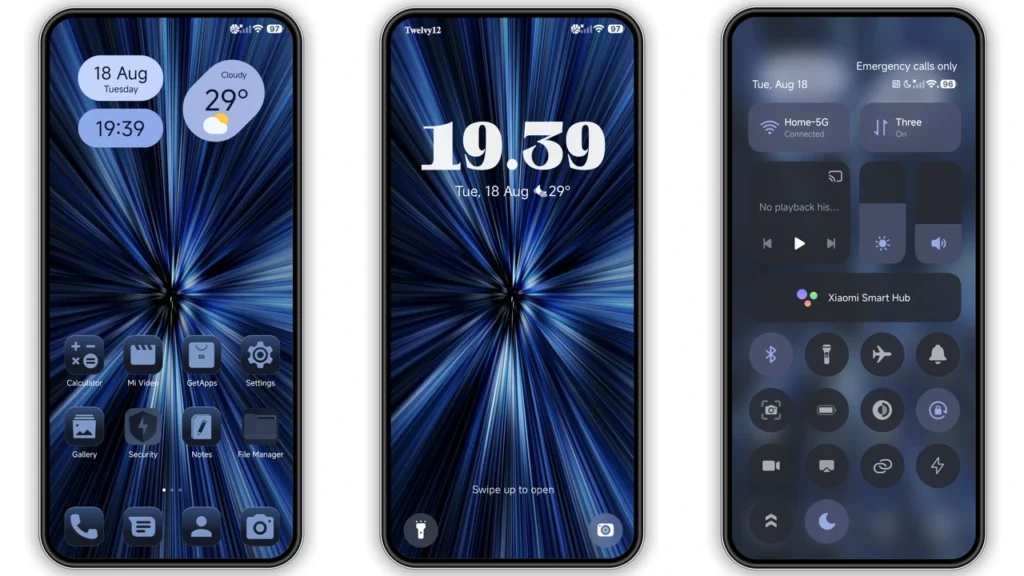 Pure Blue HyperOS Theme Preview