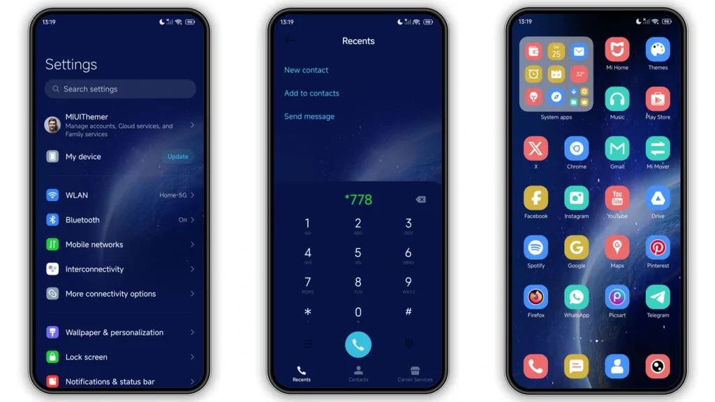 Star Blue Realm HyperOS Theme Preview