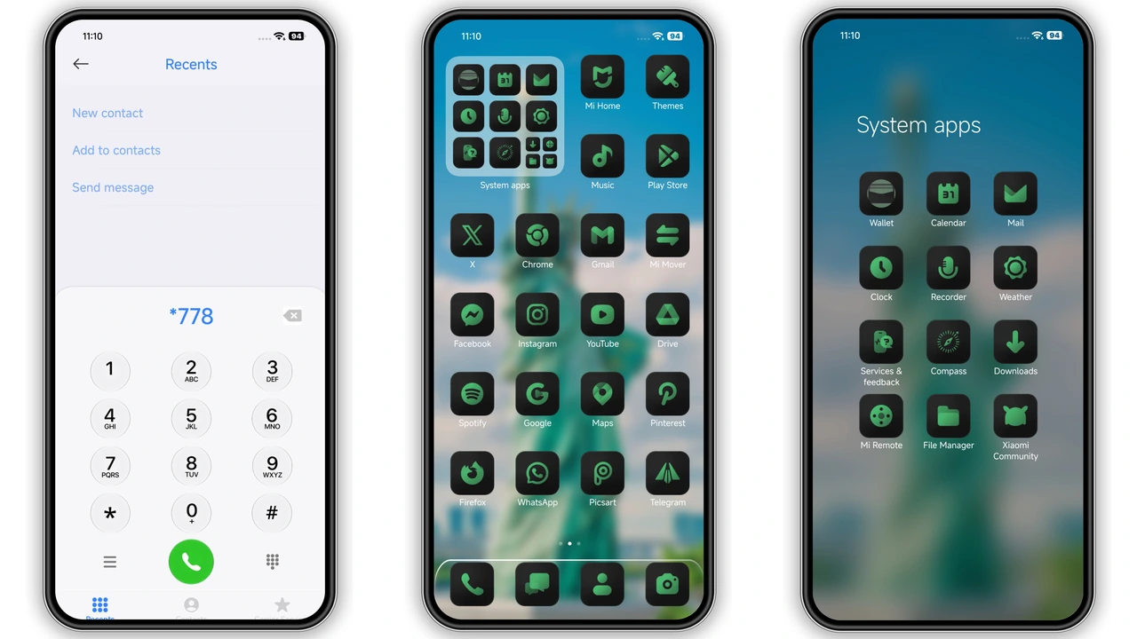 OX G5 HyperOS Theme Review: Dark Green Elegance for Xiaomi & Redmi Phones preview 3