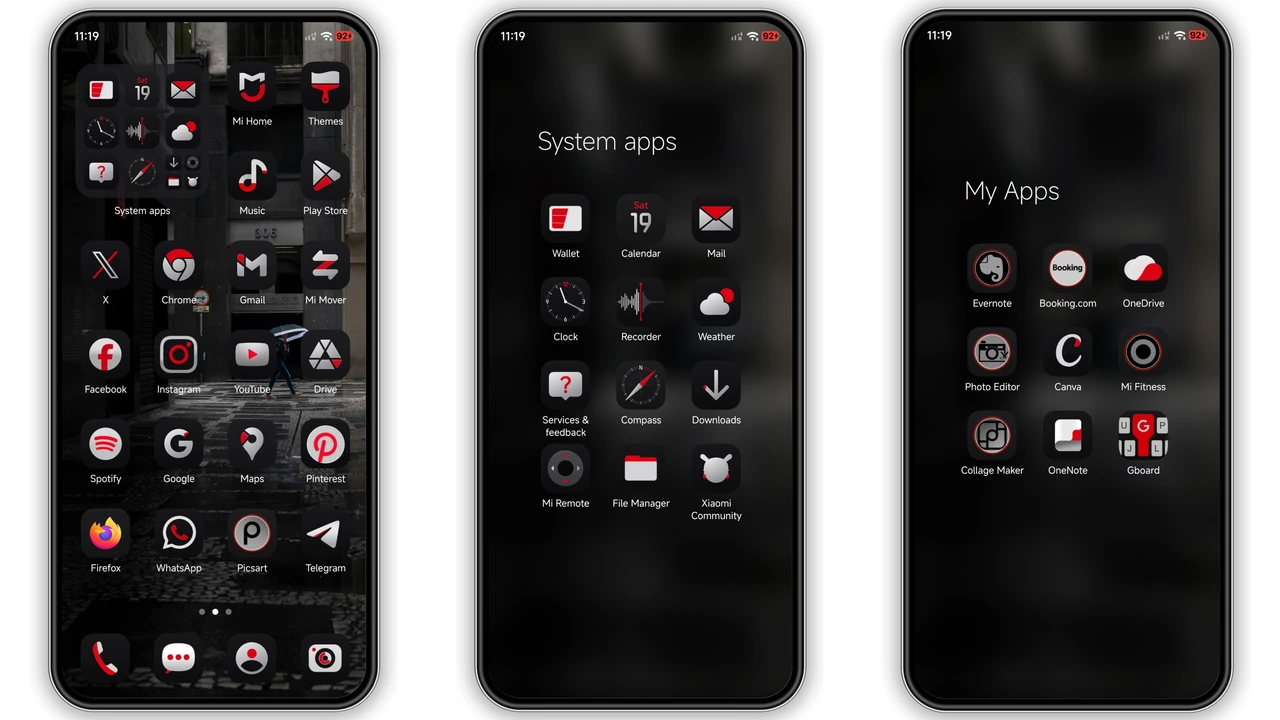 One RedV HyperOS Theme: Dark UI with Bold Red Accents preview 3