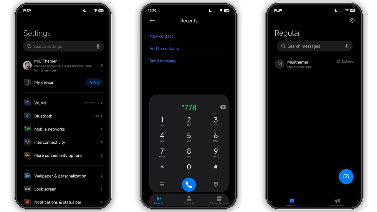 Retina Dark Glass Theme for HyperOS – Sleek Minimalist Look preview 2