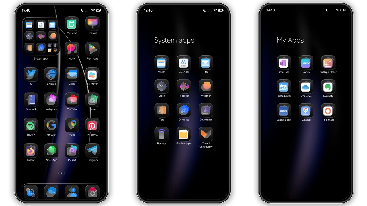 Retina Dark Glass Theme for HyperOS – Sleek Minimalist Look preview 3