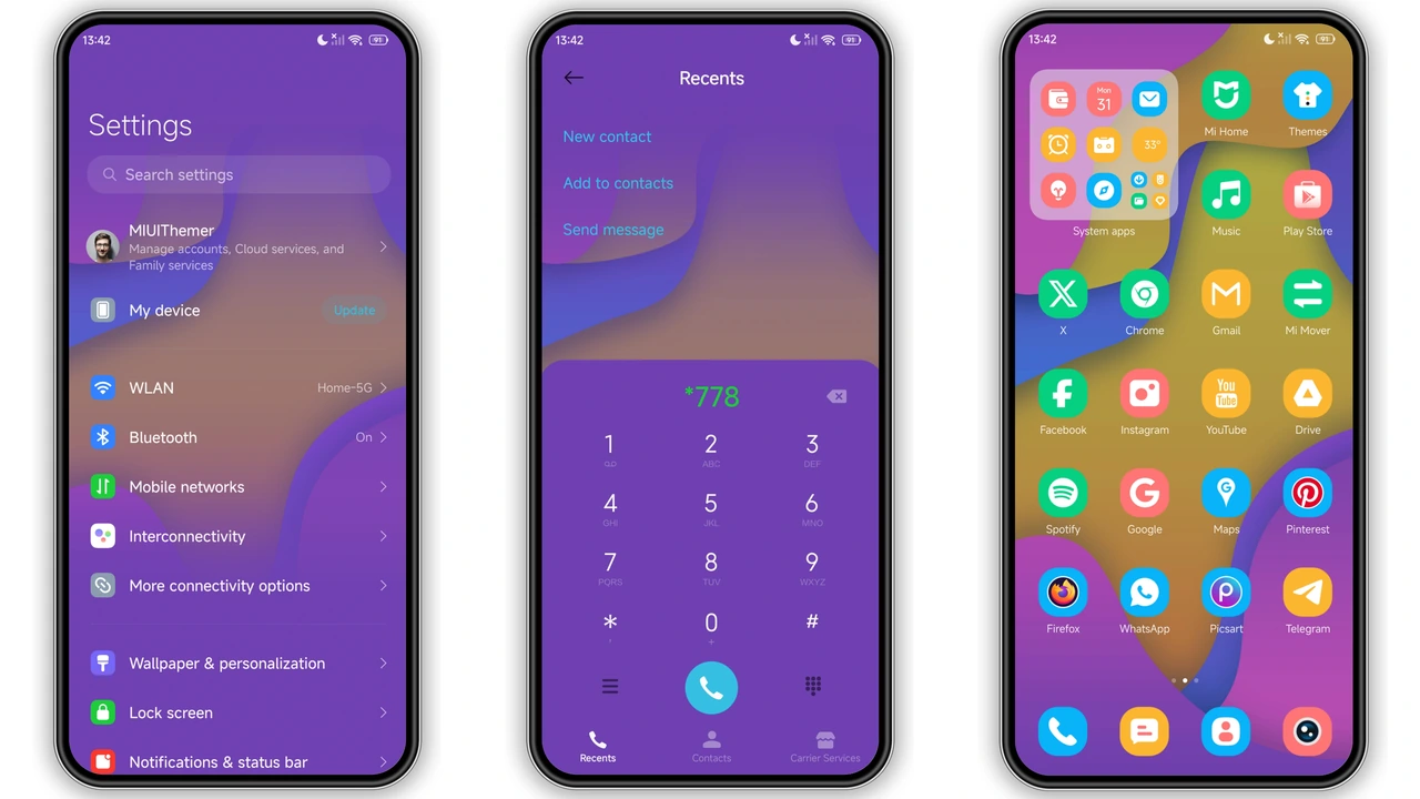 Soft Rainbow Hue 3D Wave Theme for HyperOS – Vibrant Colorful Look preview 2