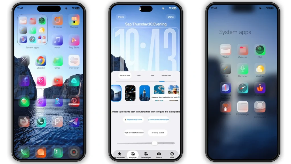 Translucent HyperOS Theme Preview