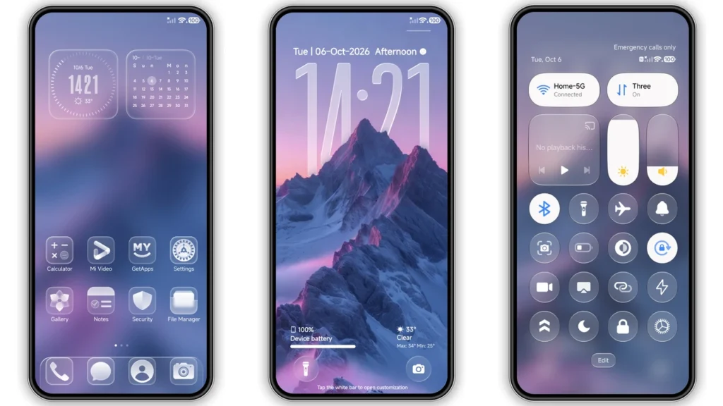 Aquora HyperOS Theme Preview