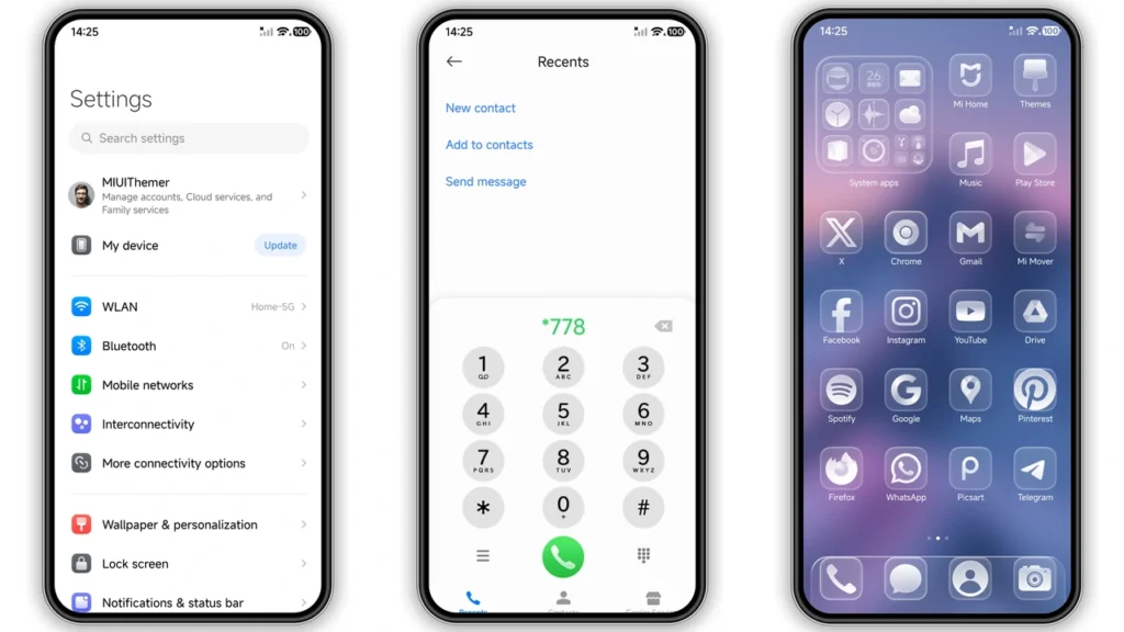 Aquora HyperOS Theme Preview