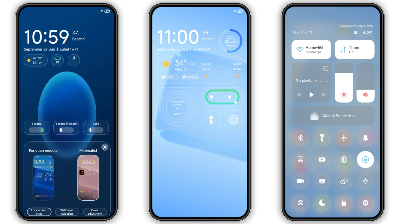 Knock Cute HyperOS Theme Review: Blue Gradient Bliss for Xiaomi & Redmi preview 2