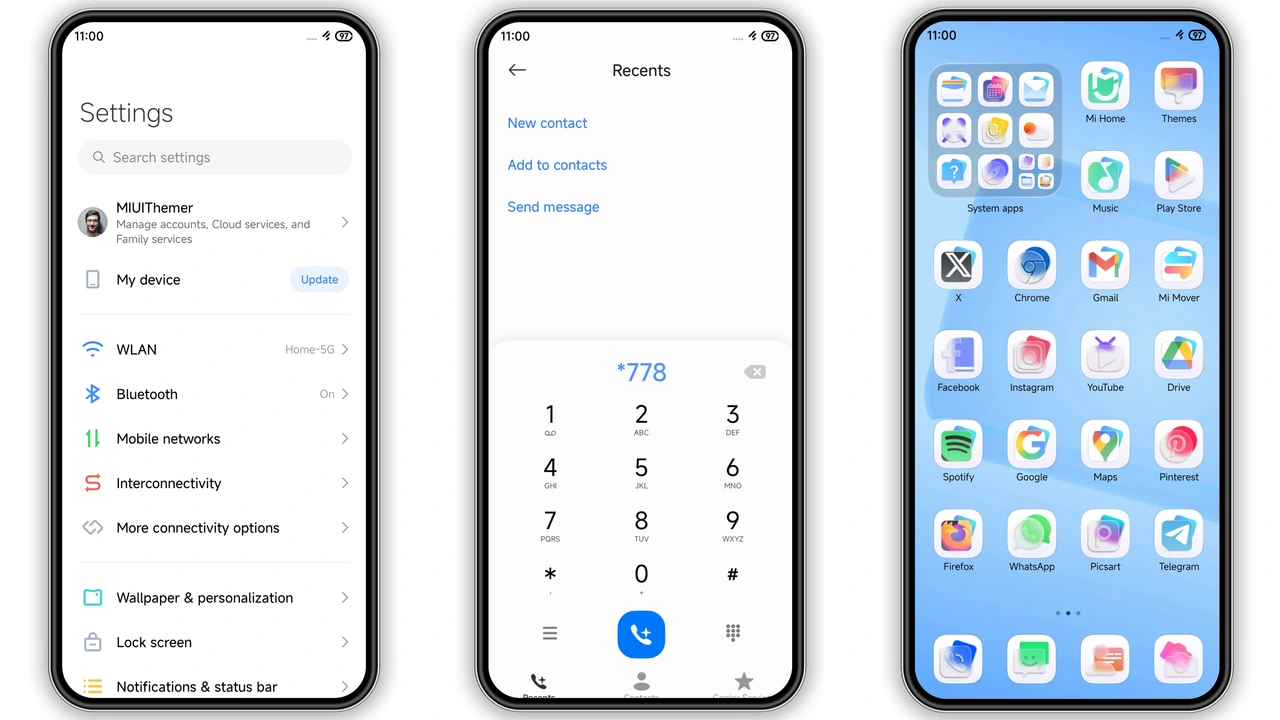 Knock Cute HyperOS Theme Review: Blue Gradient Bliss for Xiaomi & Redmi preview 3