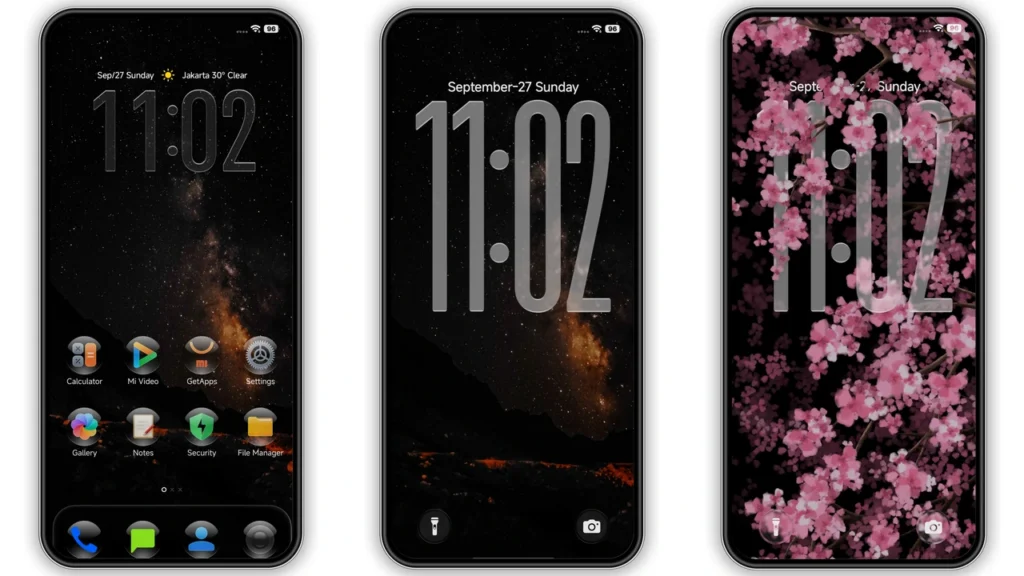Nebula Noir HyperOS Theme Preview