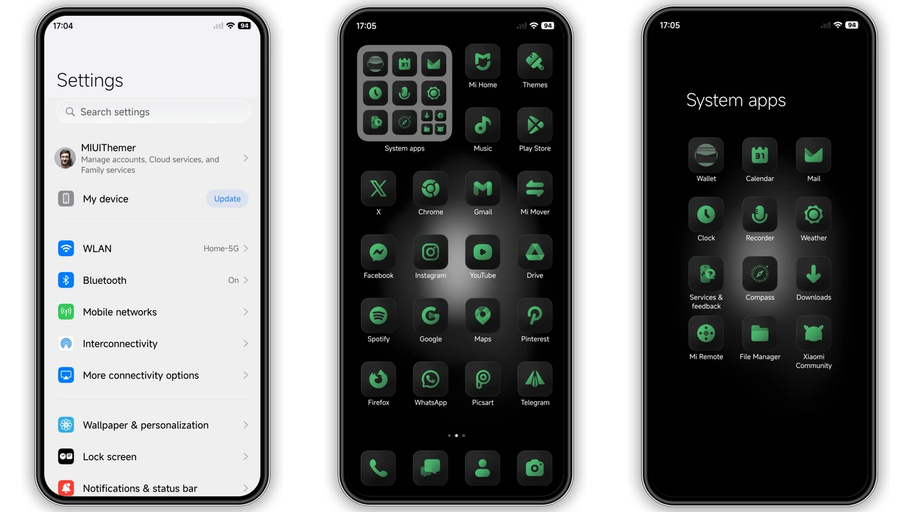 OX EMG HyperOS Theme Review: Sleek Black‑Green Look for Xiaomi & Redmi preview 2