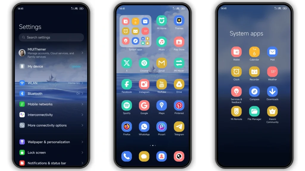 Skiff Cross Sea HyperOS Theme Preview